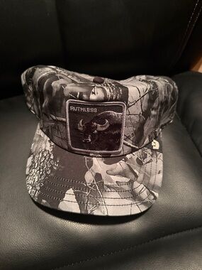 Ruthless bull Black & Gray Camo Patch Cap